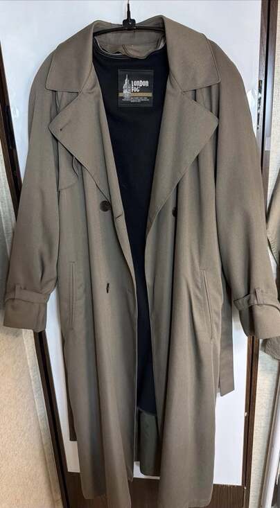 London Fog Jackets & Blazers - VTG London Fog Gabriela 66 Trench Coat 12P Khaki Belted Zip Liner Union Made